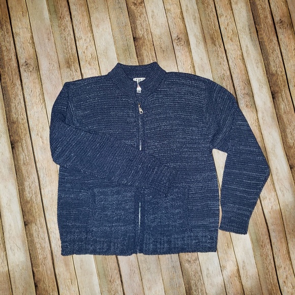 Handloomed FIA ITALIA Blue Zip Front Sweater - Picture 1 of 4